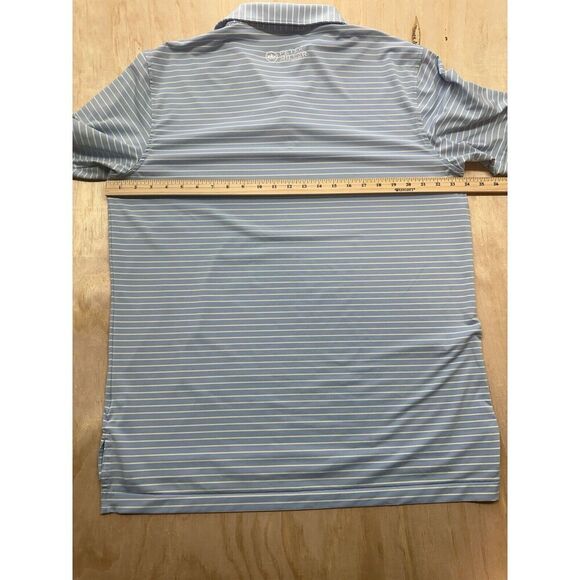Peter Miller Summer Comfort Mens Striped Polo Size Large Light Blue - Picture 6 of 6